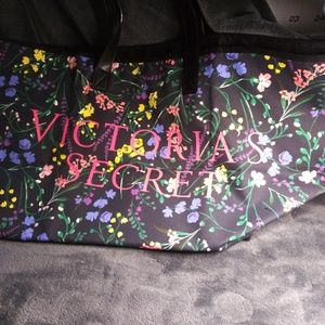 Large Floral Victoria's Secret Tote Bag